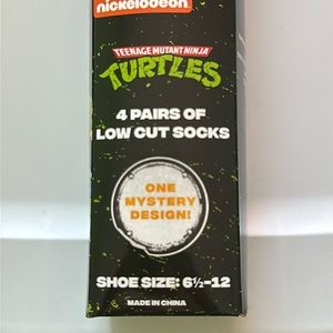 Ninja Turtles Low Cut Socks- 4 Pair (1 Mystery)